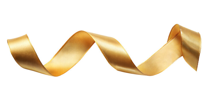 gold ribbon isolated on transparent background