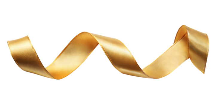 gold ribbon isolated on transparent background