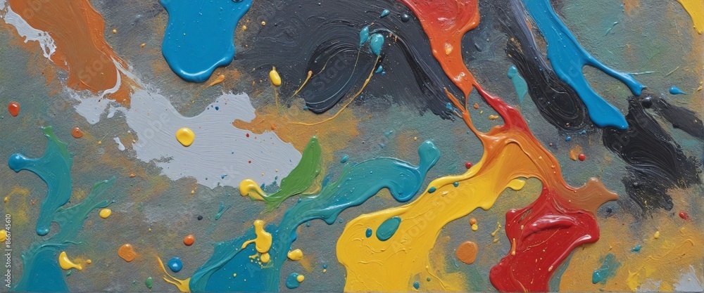 Aufkleber vibrant and expressive abstract artwork showcasing a dynamic array of oil paint brushstrokes and tex