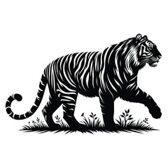 Obraz premium Silhouette tiger vector
