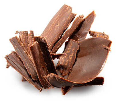 chocolate pieces isolated on white background. Clipping path. 3d render