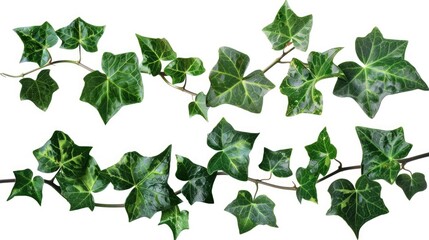 A single stem with a cluster of bright green leaves