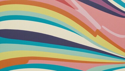 Obraz premium Aesthetic vector print with colourful pastel stripes in a minimalist design deco