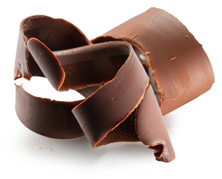 chocolate pieces isolated on white background. Clipping path. 3d render