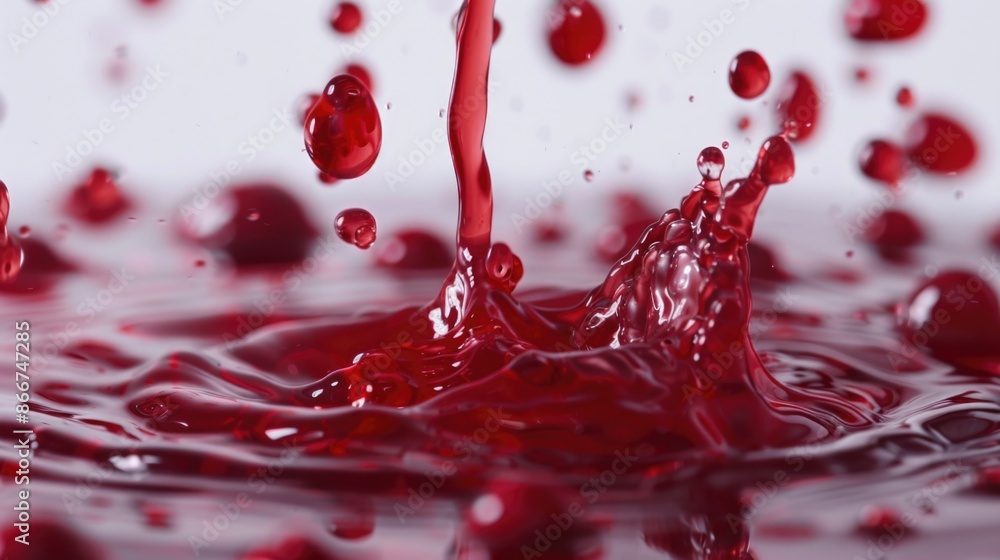 Poster a small amount of red liquid splashed onto a white surface