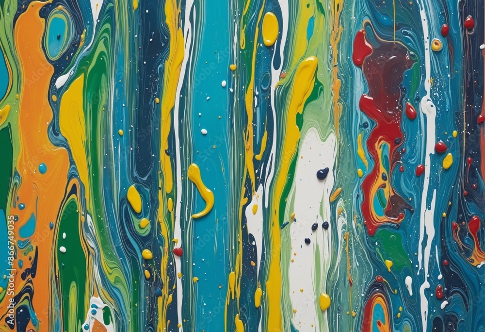 Poster colorful abstract painting created by artificial intelligence mimics the natural patterns and textur