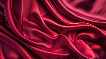 Obraz premium Luxurious backdrop with space for text on smooth glossy silk fabric Rich texture in top down view