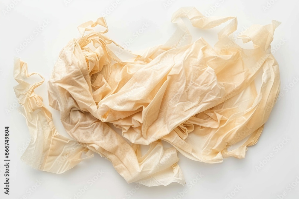 Poster a piece of cloth laid out on a white surface, suitable for use as a prop or backdrop in photography 