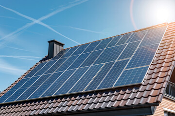 Green Tech harnesses sustainable solutions for a cleaner future, integrating eco-friendly practices and renewable resources to mitigate environmental impact. Solar panels on roof of the house