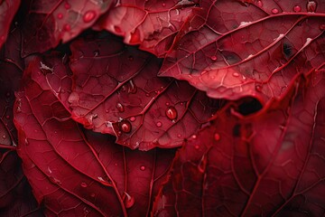 Fototapeta premium A close-up shot of a bunch of red autumn leaves