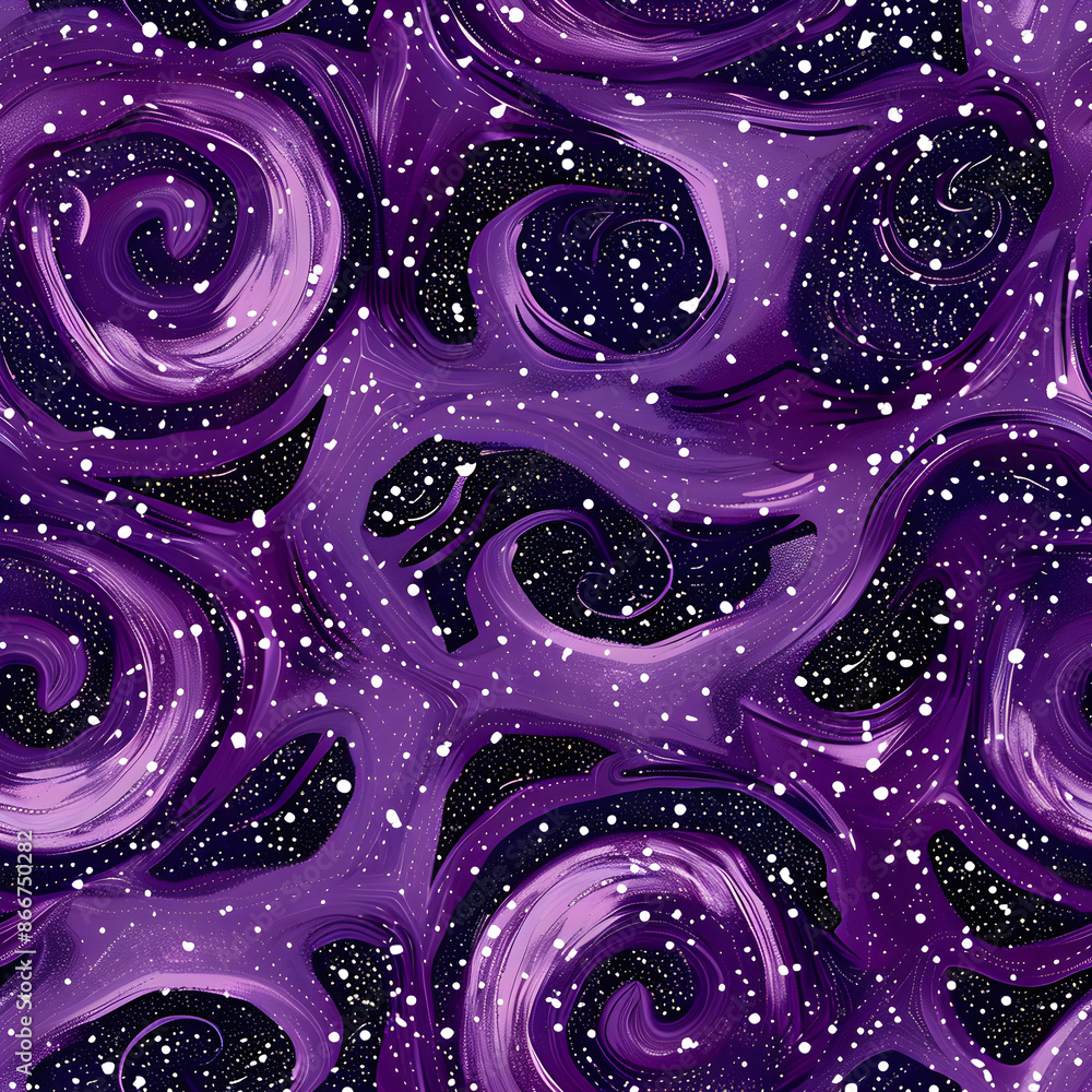 Poster purple cosmic swirls abstract background pattern repeating seamlessly