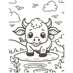 Cute Animal coloring book With kdp