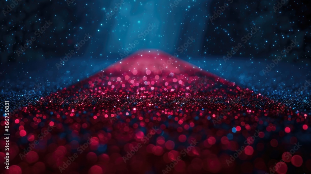Poster abstract background featuring red and blue colors and star elements