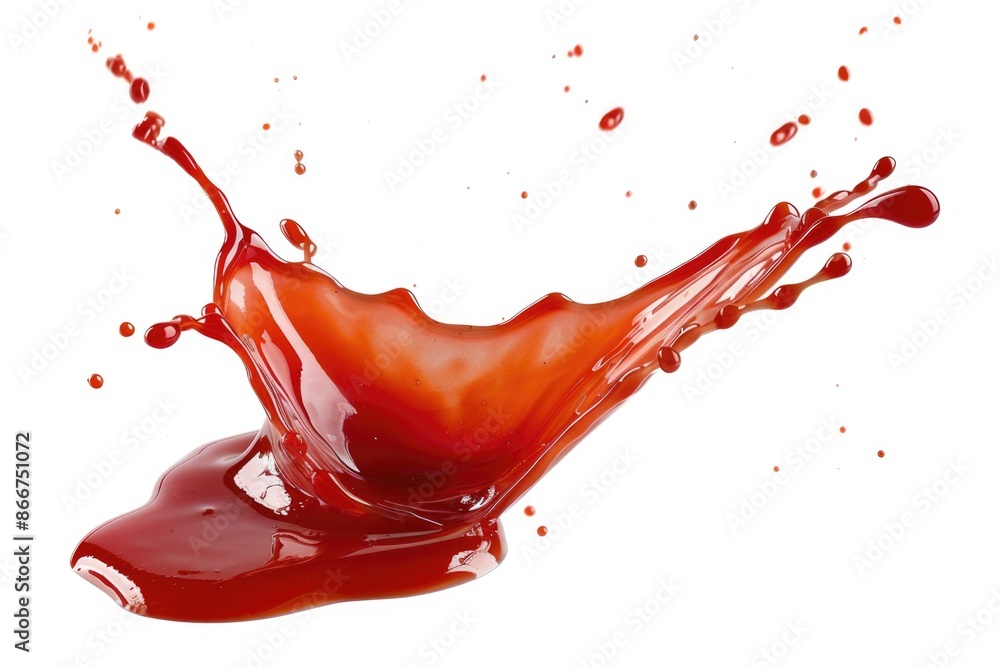 Aufkleber a close-up shot of a red substance splattered on a white surface, suitable for use in illustrations 