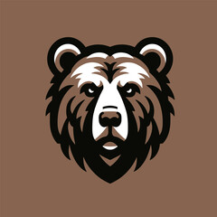 Bear logo vector icon illustration in color.