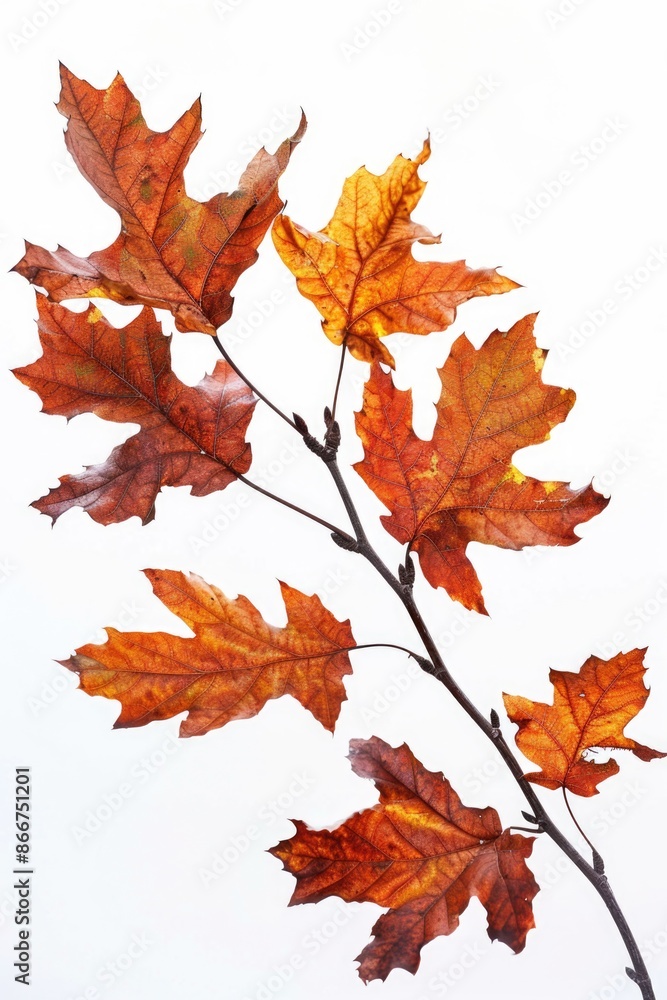 Poster A natural image showing a group of leaves attached to a tree branch, suitable for use in environmental or nature-themed contexts