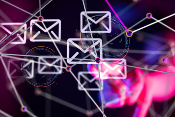 mail communication support contact concept service - 3d