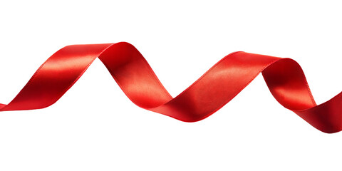 red ribbon isolated on transparent background