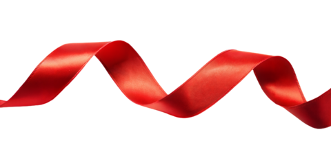red ribbon isolated on transparent background