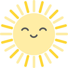 Happy Sunshine Simple Childish Illustration 