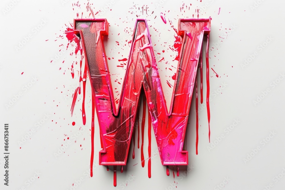 Poster A pair of scissors with red paint applied to the blades, suitable for use in crafting or DIY projects