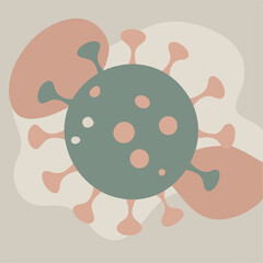 Bacteria, Microbes and Viruses Icons in colors. Vector llustration.