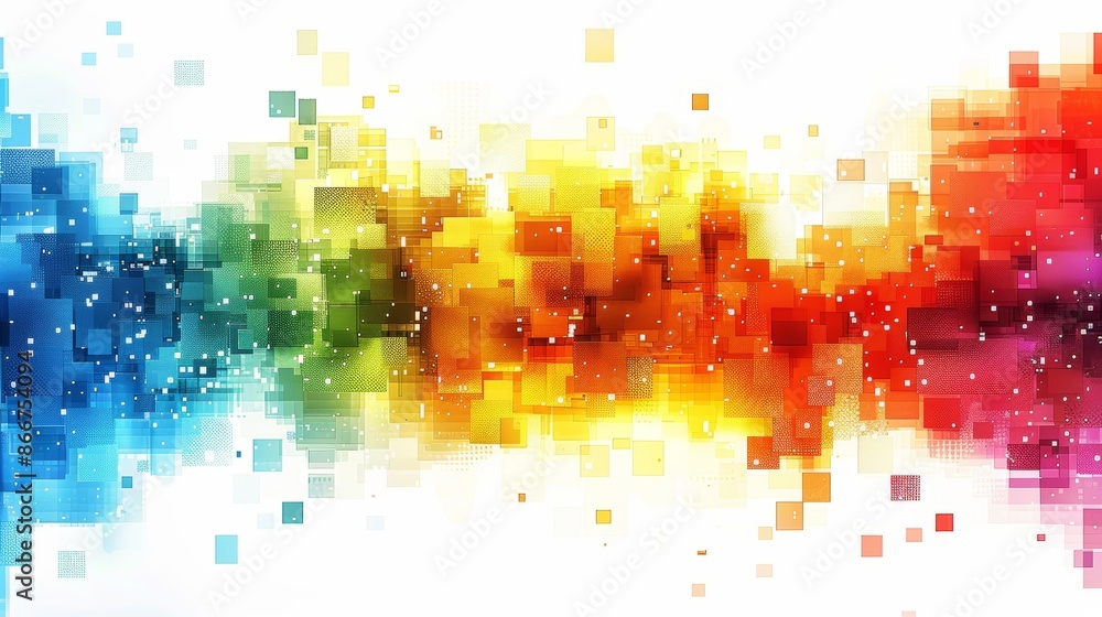 Aufkleber abstract background with a colorful pixelated rainbow effect.