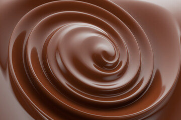 close up of chocolate swirl. 3d render
