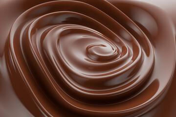 close up of chocolate swirl. 3d render