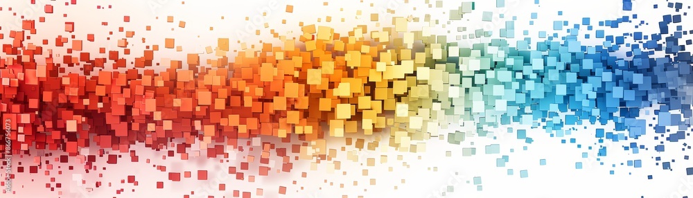 Poster abstract colorful background with pixelated effect.