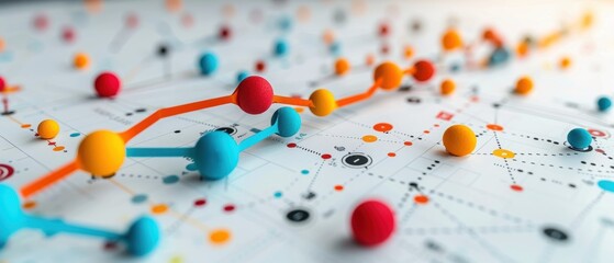 Clean vector graph with a prominent upward trend line and financial icons indicating business growth.