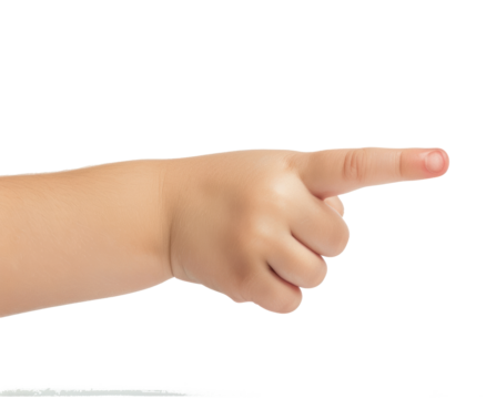 Isolated Image - Child's Hand Making Pointing Gesture, Learning and Curiosity