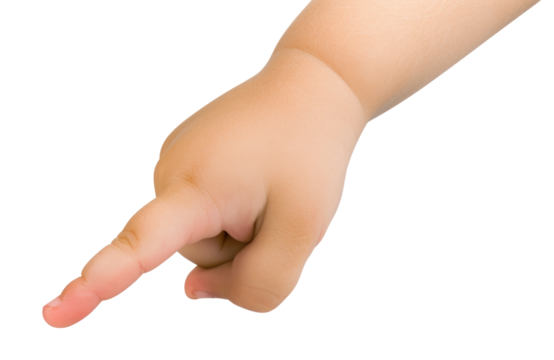 Isolated Image of a Child's Hand Pointing