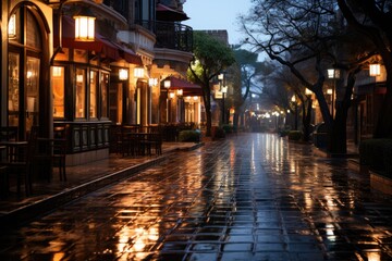 Tel Aviv, Israel, the Tzedek snow neighborhood, with picturesque streets and art galleries., generative IA