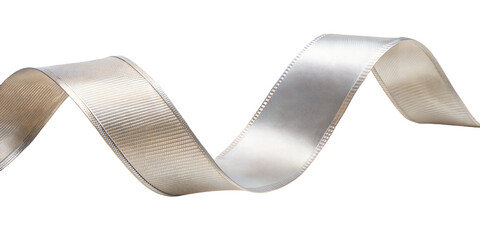 silver ribbon isolated on transparent background