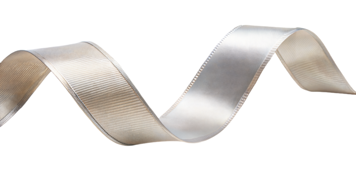 silver ribbon isolated on transparent background