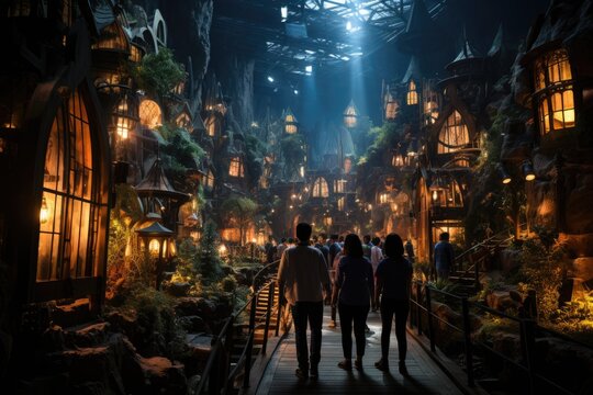 Dubai, United Arab Emirates, the IMG Worlds of Adventure theme park, with exciting attractions., generative IA