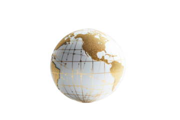 A globe resting on a white background, symbolizing the global reach and interconnectedness of modern business.