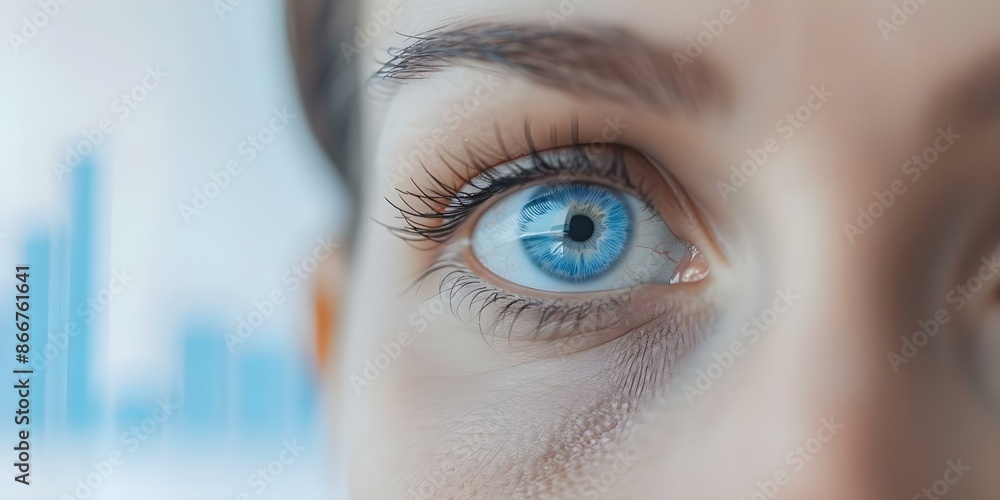 Aufkleber business focus on customers with eye symbolizing datadriven insights from graphs. concept customer i