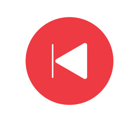 Red Reverse Button Icon | High-Quality Vector Graphic for Media and Entertainment
