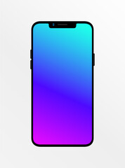 Realistic Notch Modern Smartphone Slim Bezels With Buttons Branding Mockup Detailed Isolated Office Business Advertisement Mobile Presentation Showcase Promotion Technology Display Device Template