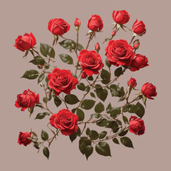 floral Vector bouquet vintage for fashion