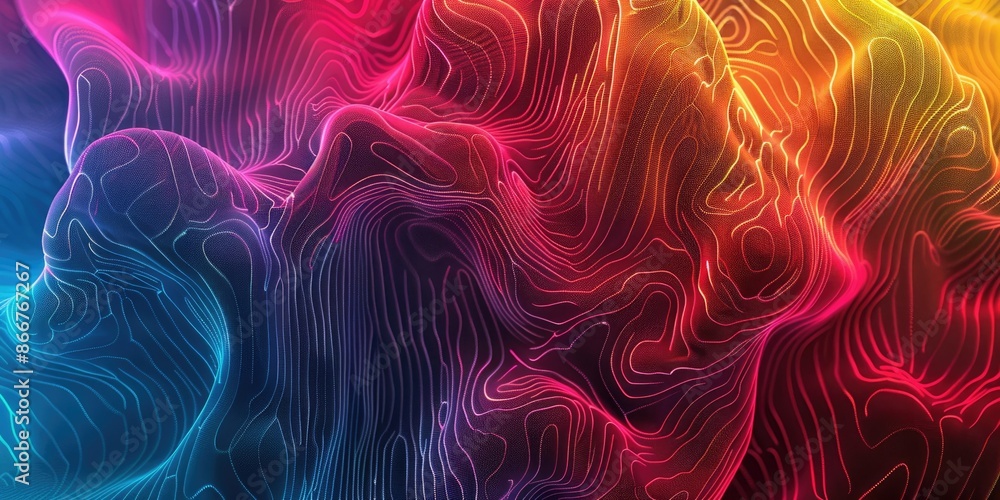 Poster abstract background with vibrant colorful light trails and bokeh effects creating a festive atmosphe