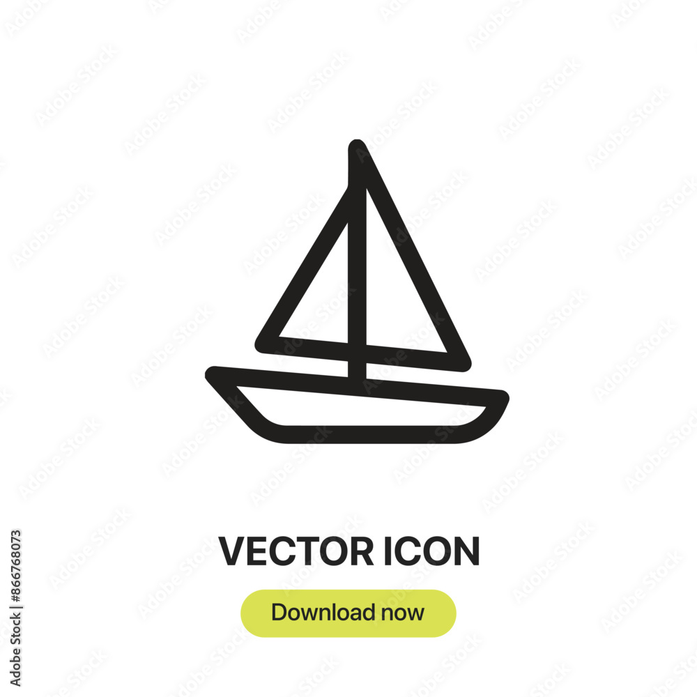 Poster sailboat icon vector. linear-style sign for mobile concept and web design. sailboat symbol illustrat