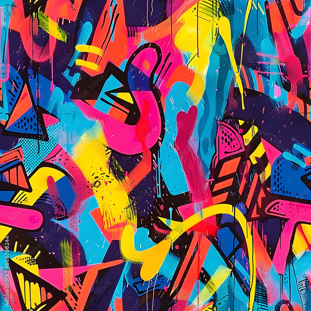 Aufkleber dynamic and lively graffiti design filled with bold colors and exciting shapes, ideal for bringing a