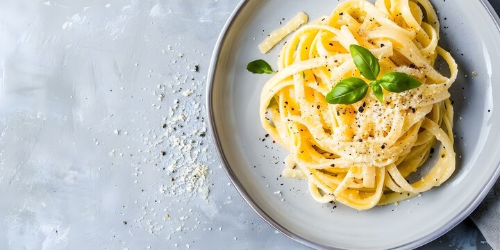 Closeup of cacio e pepe dish on a plate. Concept Food Photography, Italian Cuisine, Close-up Shots, Gourmet Dishes