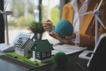 Carbon offset price report CO2 emission. Future growth Net zero waste in ESG ethical SME office...