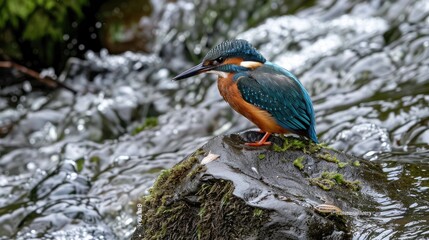 Kingfisher Fast river bird that catches fish hard to photograph