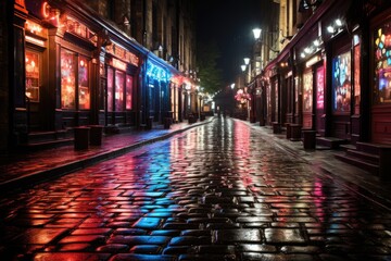 Liverpool, the United Kingdom, the Cavern Quarter neighborhood, associated with the Beatles., generative IA