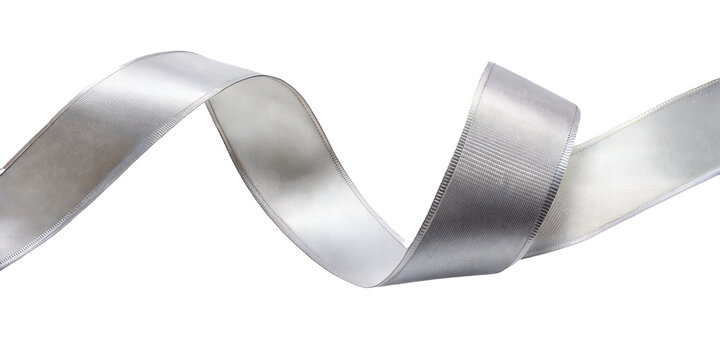 silver ribbon isolated on transparent background